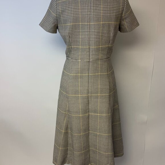Ann Taylor dress SZ 6P fit & flare plaid Clueless vibe preppy office career - Picture 4 of 11